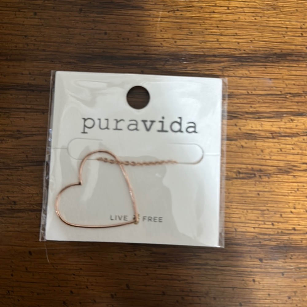 Rose gold Pura Vida heart necklace